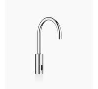 Dornbracht META Robinetteries de lavabo avec fonction électronique d'ouverture et de fermeture, sans vidage, alimentation par pile/réseau, 44521660-93, Couleur: Chrome Mat
