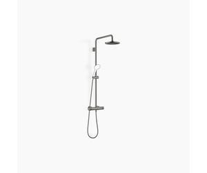 Dornbracht Showerpipe avec thermostat de douche, sans douchettes à main, saillie de la douchette à main 450mm, douche de tête 220mm, 34459979-99, Couleur: foncé Platine mat