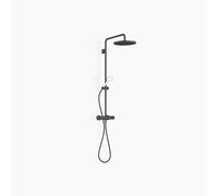 Dornbracht Tuyau de douche avec thermostat de douche, sans douche à main, douche sur pied de projection 450 mm, douche de tête 300 mm, 34460979-33, Couleur: Noir Mat