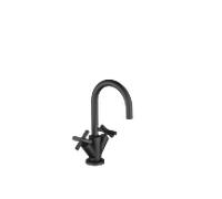Dornbracht TARA Mitigeur monocommandé pour lavabos avec garniture d'écoulement, saillie 135mm, 22512892-33, Couleur: Noir Mat