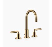 Dornbracht TARA Mélangeur de lavabo à trois trous avec garniture d'écoulement, bec pivotant à 360°, saillie 135mm, 20710882-39, Couleur: Dark Brass brossé
