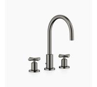Dornbracht TARA Mélangeur de lavabo à trois trous avec garniture d'écoulement, bec pivotant à 360°, saillie 165mm, 20713892-99, Couleur: foncé Platine mat