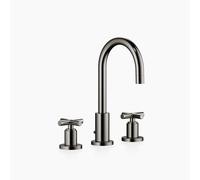 Dornbracht TARA Mélangeur de lavabo à trois trous avec garniture d'écoulement, saillie 135mm, 20710892-19, Couleur: Chrome foncé