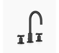 Dornbracht TARA Mélangeur de lavabo à trois trous avec garniture d'écoulement, saillie 135mm, 20710892-33, Couleur: Noir Mat