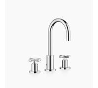 Dornbracht TARA Mélangeur de lavabo à trois trous avec garniture d'écoulement, saillie 135mm, 20710892-00, Couleur: chrome