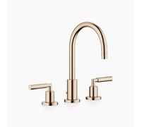 Dornbracht TARA Mélangeur de lavabo à trois trous avec garniture d'écoulement, saillie 165mm, 20713882-46, Couleur: Champagne brossé