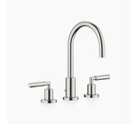 Dornbracht TARA Mélangeur de lavabo à trois trous avec garniture d'écoulement, saillie 165mm, 20713882-06, Couleur: Platine Mat