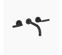 Dornbracht TARA Mélangeur mural pour lavabo sans garniture de vidage, saillie 190mm, kit de montage final, 36712882-33, Couleur: Noir Mat