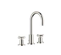 Dornbracht Tara. mélangeur trois trous 20710892-08 pour lavabo, avec garniture de vidage , saillie 135 mm, platine