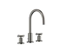 Dornbracht Tara. mélangeur trois trous 20713892-99 pour lavabo, avec garniture de vidage , saillie 165 mm, platine foncé mat