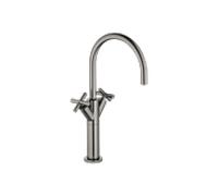 Dornbracht Tara . Mitigeur à deux poignées 22533892-99 pour lavabo, fond surélevé, sans garniture de vidange , platine foncé mat