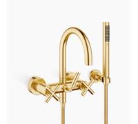 Dornbracht TARA Mitigeur bain-douche pour montage mural avec flexible de douche, inverseur bain/douche, saillie 240mm, 25133892-28, Couleur: Laiton brossé