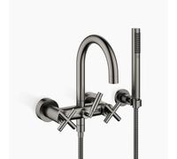 Dornbracht TARA Mitigeur bain-douche pour montage mural avec flexible de douche, inverseur bain/douche, saillie 240mm, 25133892-99, Couleur: foncé Platine mat