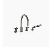 Dornbracht TARA Mitigeur de bain à 4 trous pour montage sur bord de baignoire ou de carrelage, inverseur automatique bain/douche, saillie 220mm, 27512892-99, Couleur: foncé Platine mat