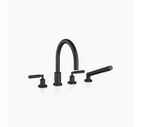 Dornbracht TARA Mitigeur de bain à 4 trous pour montage sur bord de baignoire ou sur bord de carrelage, saillie 220mm, 27512882-33, Couleur: Noir Mat