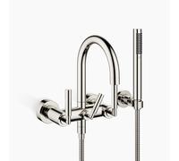 Dornbracht TARA Mitigeur de bain pour montage mural avec garniture de douche flexible, saillie 240mm, 25133882-08, Couleur: platine