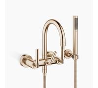 Dornbracht TARA Mitigeur de bain pour montage mural avec garniture de douche flexible, saillie 240mm, 25133882-46, Couleur: Champagne brossé