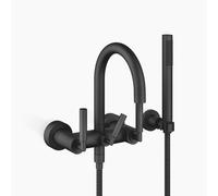 Dornbracht TARA Mitigeur de bain pour montage mural avec garniture de douche flexible, saillie 240mm, 25133882-33, Couleur: Noir Mat