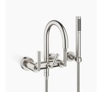 Dornbracht TARA mitigeur de bain pour montage mural avec ensemble de douche, saillie 240 mm, 25133882-06, Couleur: Platine Mat
