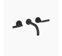 Dornbracht TARA Mitigeur mural pour lavabo sans vidage, saillie 160mm, kit de montage final, 36707882-33, Couleur: Noir Mat