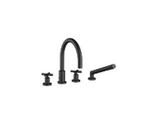 Dornbracht Tara plate - forme montée sur des plateaux mélangeurs quatre trous 2751289233, 22 cm, noir mat