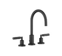 Dornbracht TARA Mélangeur de lavabo à trois trous avec garniture d'écoulement, saillie 165mm, 20713882-33, Couleur: Noir Mat