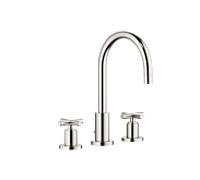 Dornbracht Tara. robinet trois trous 20713892-08 pour lavabo, avec garniture de vidage , saillie 165 mm, platine