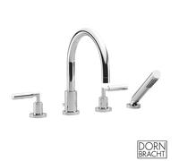 Dornbracht TARA Mitigeur de bain à 4 trous pour montage sur bord de baignoire ou sur bord de carrelage, saillie 220mm, 27512882-00, Couleur: chrome