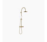 Dornbracht TARA Showerpipe avec thermostat de douche sans douchettes à main, 220mm, flowReduce, 34458892-39, Couleur: Dark Brass brossé