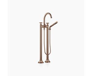 Dornbracht VAIA Mélangeur bain/douche à deux trous, montage indépendant, garniture de douche à main, poignée croisillon, saillie 221mm, 25943809-42, Couleur: bronze brossé