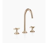 Dornbracht VAIA Mélangeur de lavabo à trois trous avec vidage, poignée croisillon, saillie 168mm, 20713809-46, Couleur: Champagne brossé