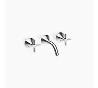 Dornbracht VAIA Mélangeur mural pour lavabo sans vidage, poignée croisillon, saillie 125mm, 36702809-00, Couleur: chrome