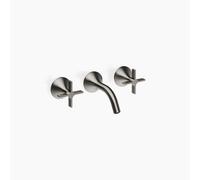 Dornbracht VAIA Mélangeur mural pour lavabo sans vidage, poignée croisillon, saillie 125mm, 36702809-99, Couleur: foncé Platine mat