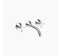 Dornbracht VAIA Mélangeur mural pour lavabo sans vidage, poignée croisillon, saillie 190mm, 36712809-00, Couleur: chrome