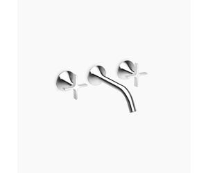 Dornbracht VAIA Mélangeur mural pour lavabo sans vidage, poignée croisillon, saillie 190mm, 36712809-00, Couleur: chrome