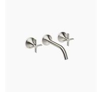 Dornbracht VAIA Mélangeur mural pour lavabo sans vidage, poignée croisillon, saillie 190mm, 36712809-06, Couleur: Platine Mat