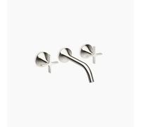 Dornbracht VAIA Mélangeur mural pour lavabo sans vidage, poignée croisillon, saillie 190mm, 36712809-08, Couleur: platine