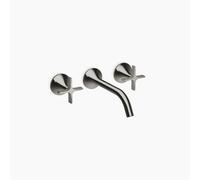 Dornbracht VAIA Mélangeur mural pour lavabo sans vidage, poignée croisillon, saillie 190mm, 36712809-19, Couleur: Chrome foncé