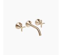 Dornbracht VAIA Mélangeur mural pour lavabo sans vidage, poignée croisillon, saillie 190mm, 36712809-46, Couleur: Champagne brossé