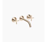 Dornbracht VAIA Mélangeur mural pour lavabo sans vidage, poignée croisillon, saillie 190mm, 36712809-47, Couleur: Champagne