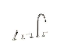 Dornbracht VAIA Mélangeur bain/douche à cinq trous, montage sur bord de baignoire, inverseur automatique, poignée à levier, saillie 220 mm, 27522819-06, Couleur: Platine Mat