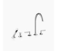 Dornbracht VAIA Mitigeur bain/douche à 5 trous, montage sur bord de baignoire, inverseur automatique, manette, saillie 220mm, 27522819-00, Couleur: chrome