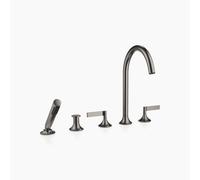 Dornbracht VAIA Mitigeur bain/douche à 5 trous, montage sur bord de baignoire, inverseur automatique, manette, saillie 220mm, 27522819-99, Couleur: foncé Platine mat