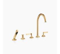 Dornbracht VAIA Mitigeur bain/douche à 5 trous, montage sur bord de baignoire, inverseur automatique, manette, saillie 220mm, 27522819-28, Couleur: Laiton brossé