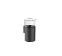 Dornbracht porte-verre, modÃšle mural, avec verre transparent 83400979, Coloris: Noir Mat - 83400979-33