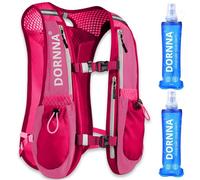 DORNNA - Sac Trail + 2 PCS Gourde Souple 500 ML sans BPA, Sac Hydratation Running Homme e Femme, Gilet Hydratation Taille Unique. (Rose + 2 Gourde Souple 500ml)