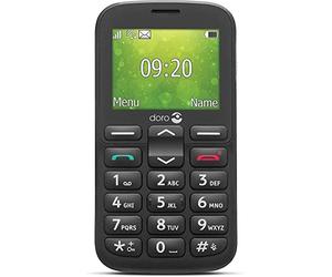 Doro 1380 Téléphone portable débloqué 2G double SIM pour personnes âgées avec écran 2,4" appareil photo et bouton d’assistance (Noir) [Version britannique et irlandaise]