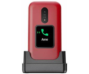 Doro 2880, Clapet, SIM unique, 320 x 240 pixels, Bluetooth, 1000 mAh, Rouge, Blanc 8716