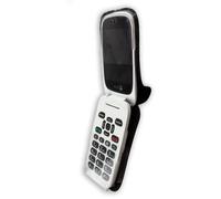 caseroxx Sac Cuir avec Clip Ceinture pour Doro 6520/6521 en Cuir veritable, Housse de Protection à Porter à la Ceinture (avec fenêtre Transparente antisalissure; Coloris Noir)