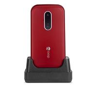 Doro 6620 Téléphone Portable 3G à Clapet Débloqué pour Seniors avec Grandes Touches, Touche d'Assistance avec GPS et Socle Chargeur Inclus (Rouge/Blanc) [Version Française]